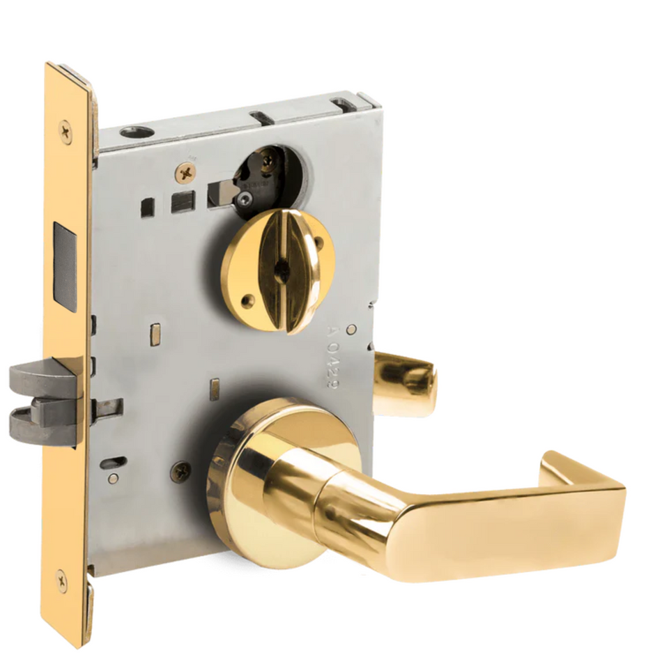 Schlage L9444 - Privacy With Deadbolt and Coin Turner - Grade 1 Mortise Non-Keyed Lever Lock