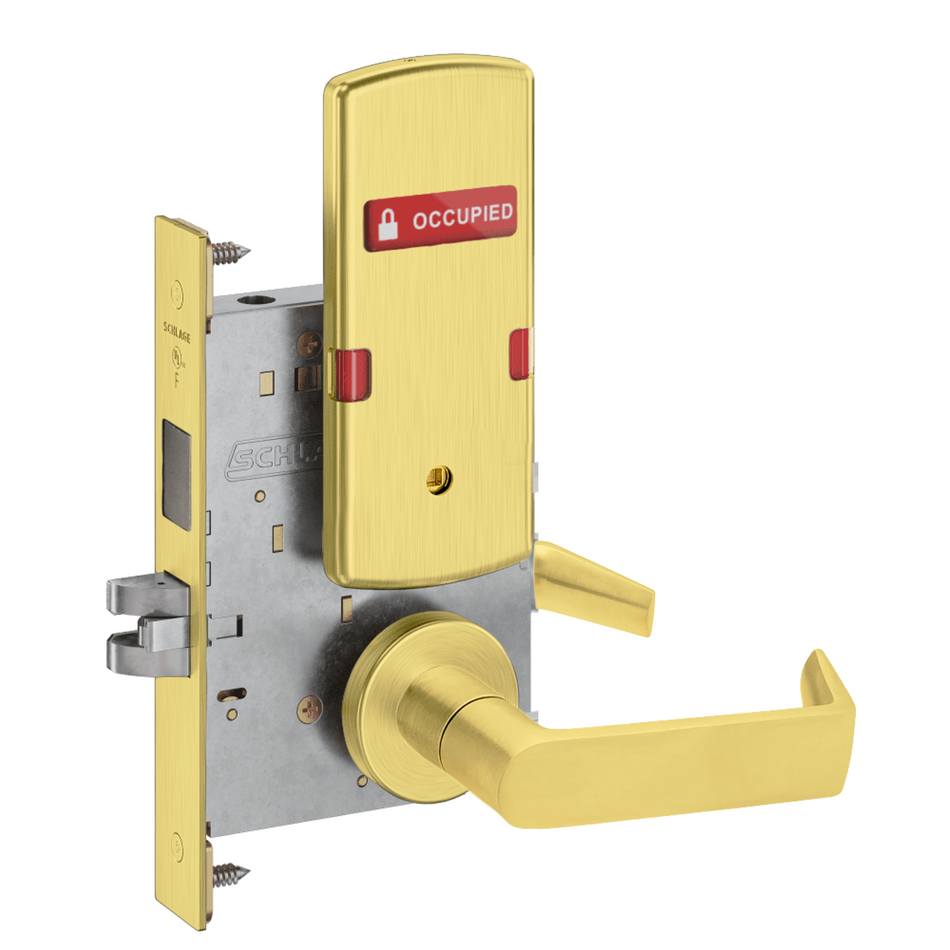 Schlage L9440 - Grade 1 Privacy with Deadbolt Mortise Lock, Non-Keyed, Exterior Indicator "VACANT/OCCUPIED"