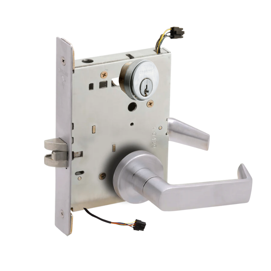 Schlage L9092EU - Electrified Mortise Lock - Grade 1, Fail Secure, Outside Levers EU, Outside Cylinder Override