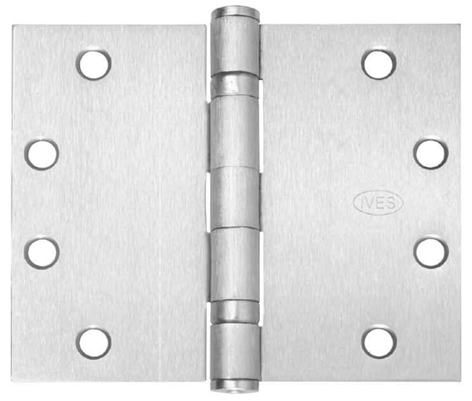 Ives - 5BB1WT Steel, Square Corner, 5 Knuckle, Ball Bearing, Wide Throw Mortise Hinge