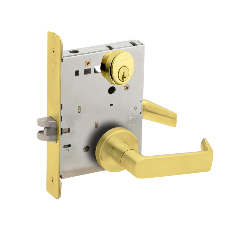 Schlage L9026 - Exit Mortise Lock - Grade 1 Non-Deadbolt Function Single Cylinder Keyed Lever Lock
