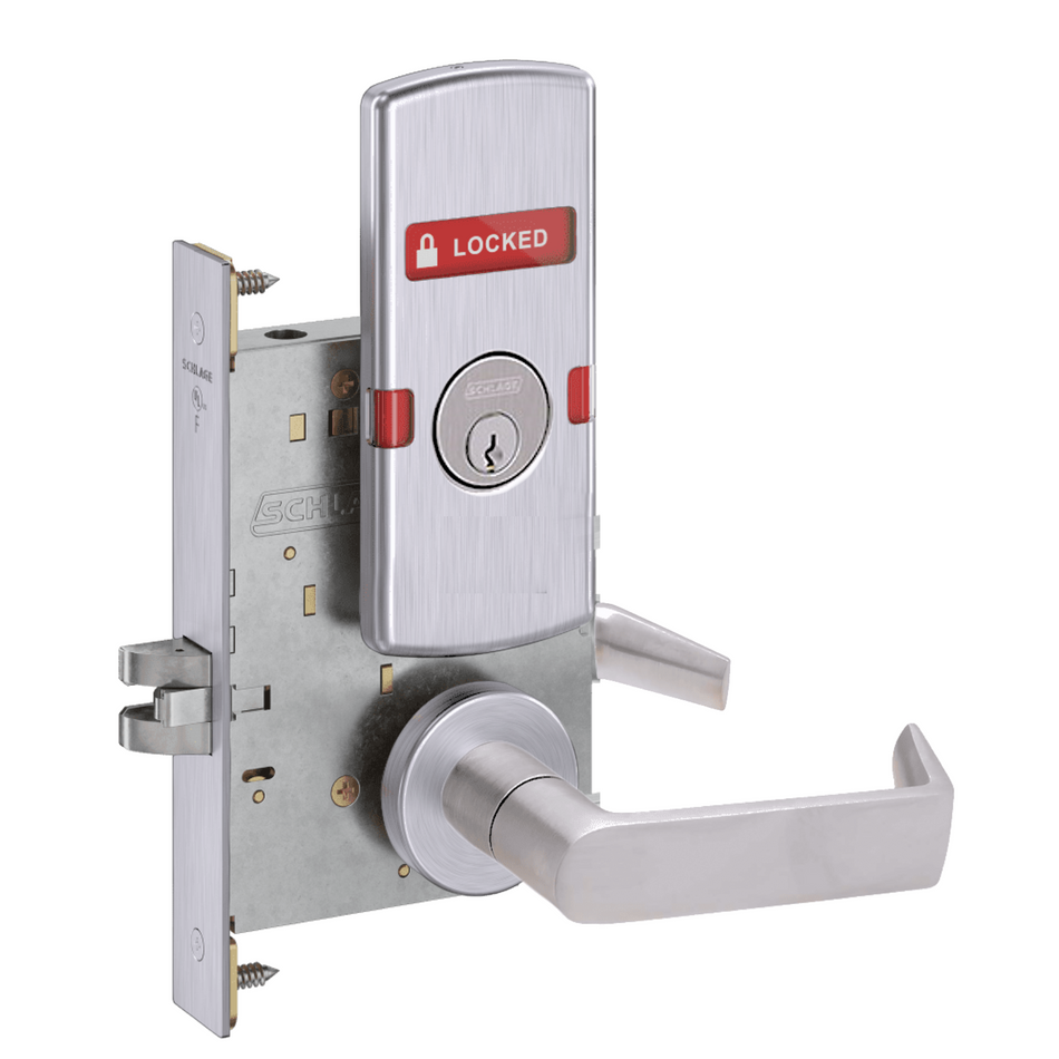 Schlage LV9056 - Vandlgard Entrance/Office Mortise Lock With Automatic Unlocking and outside Key Override Feature - Grade 1 Non-Deadbolt Function, Single Cylinder Keyed