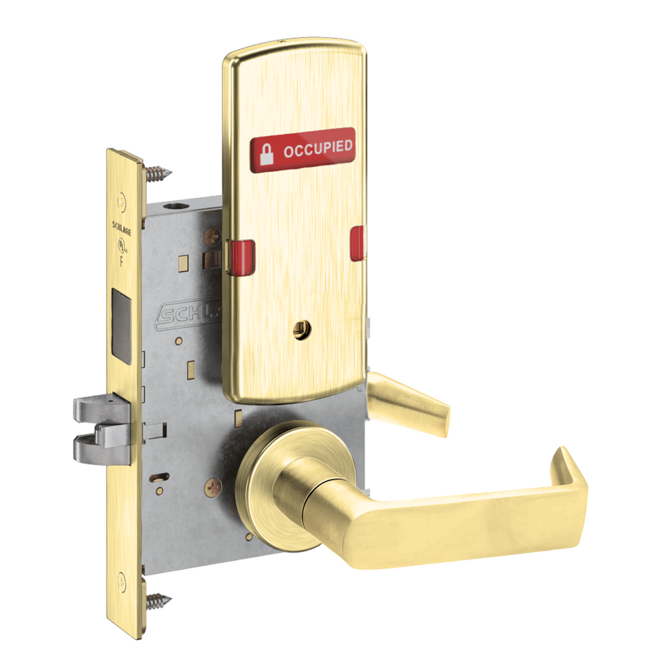 Schlage L9440 - Grade 1 Privacy with Deadbolt Mortise Lock, Non-Keyed, Exterior Indicator "VACANT/OCCUPIED"