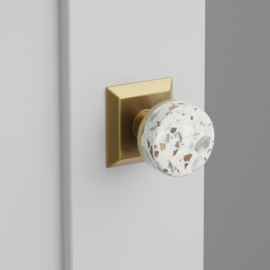 Emtek Conical Terrazzo Knob with Quincy Rosette