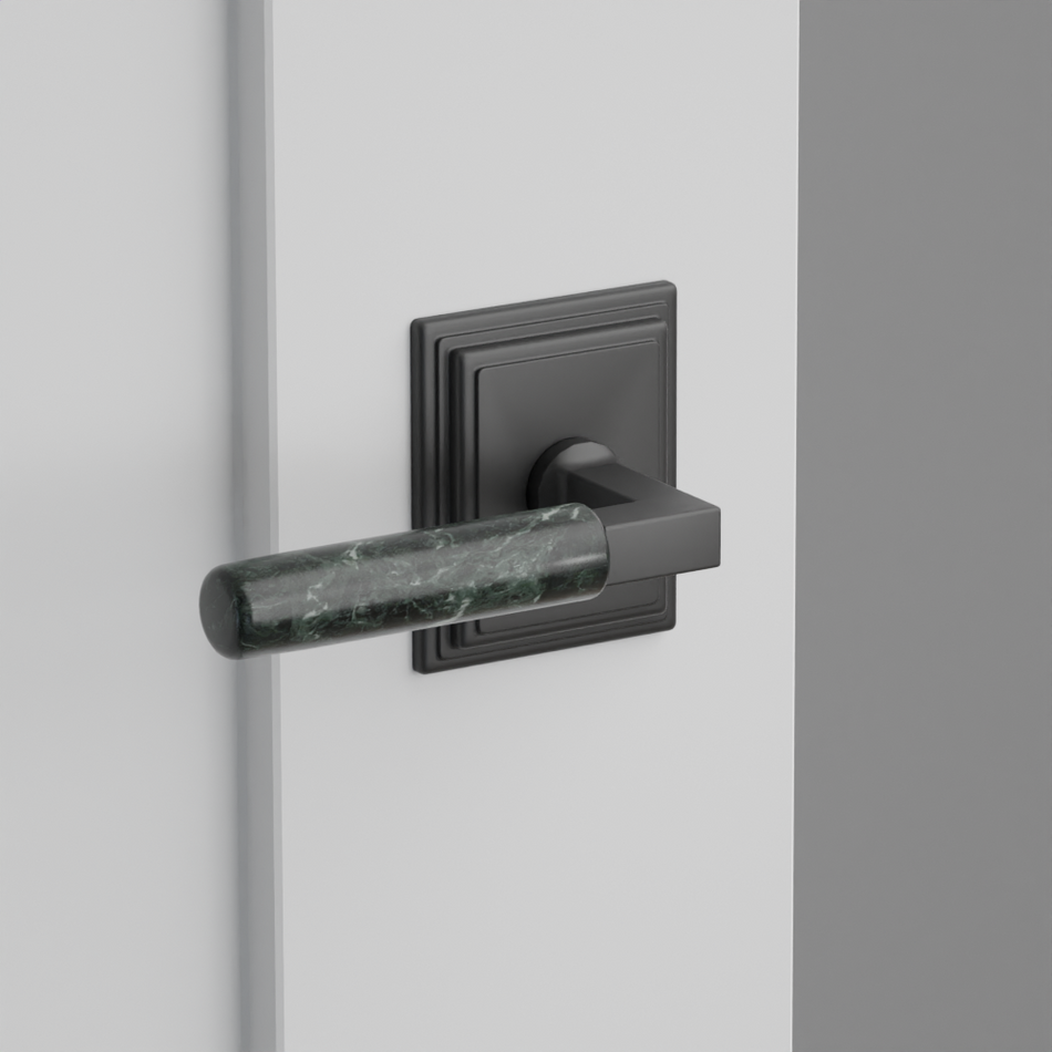 Emtek Green Marble Lever with Wilshire Rosette