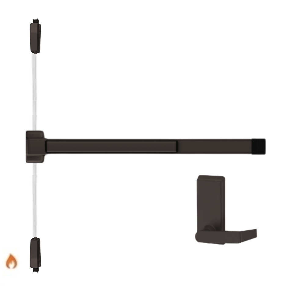 Von Duprin 2227L-BE-F- Lever, Blank Escutcheon Surface Mounted Vertical Rod Device Von Duprin 22 Series - Fire Rated