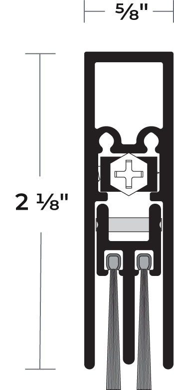 NGP 222WH Automatic Door Bottom with Nylon Brush Seal