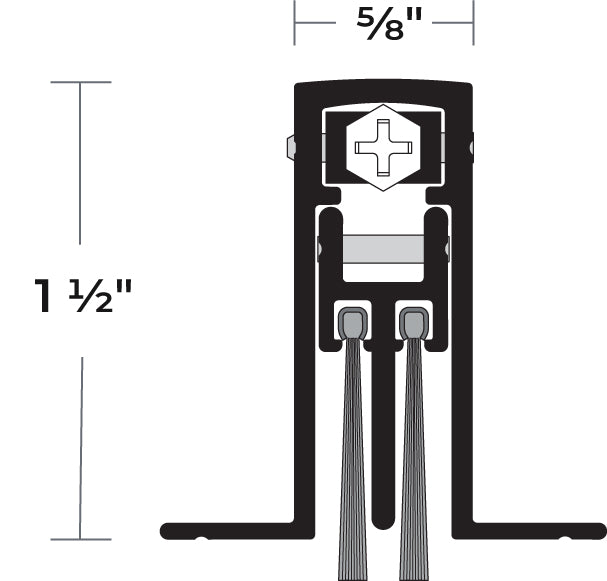 NGP 225WH Mortise Automatic Door Bottom with Nylon Brush Seal
