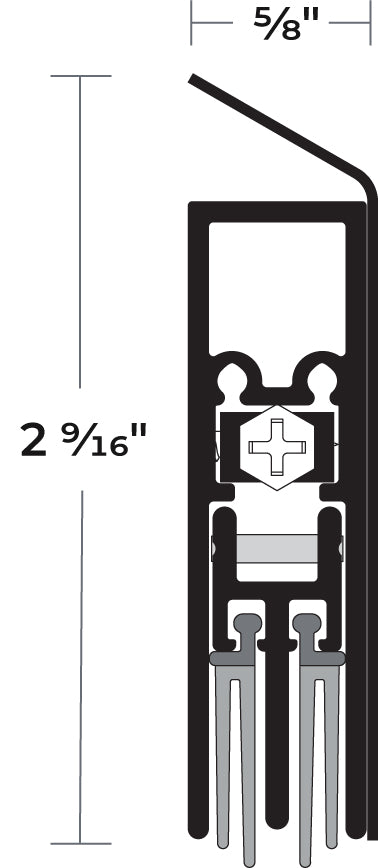 NGP 229SSS Stainless Steel Automatic Door Bottom Silicone Seal