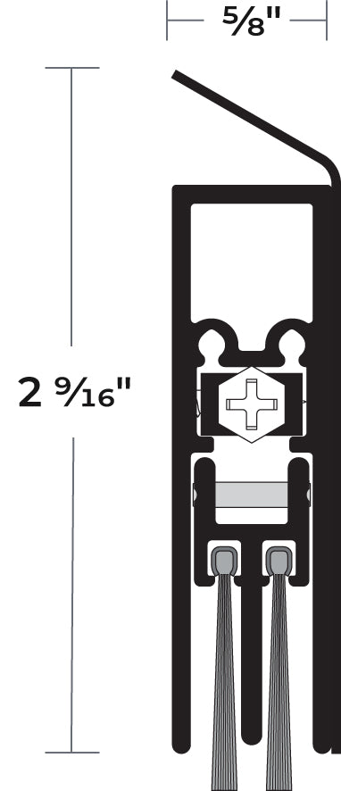 NGP 229WHSS Automatic Door Bottom with Brush Seal
