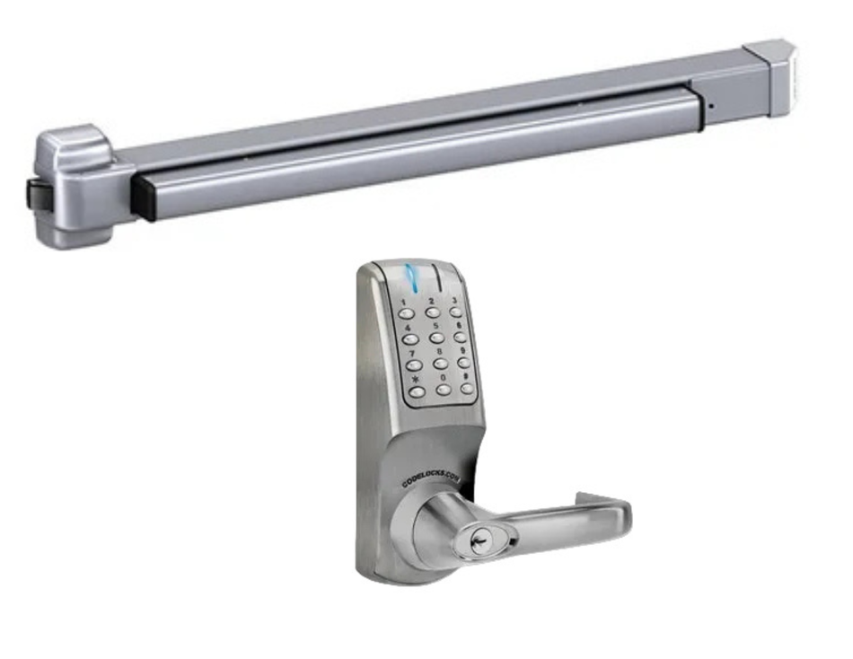 Von Duprin 22EO x Codelocks CL5000 Electronic Exit Device Trim & Rim Exit Device