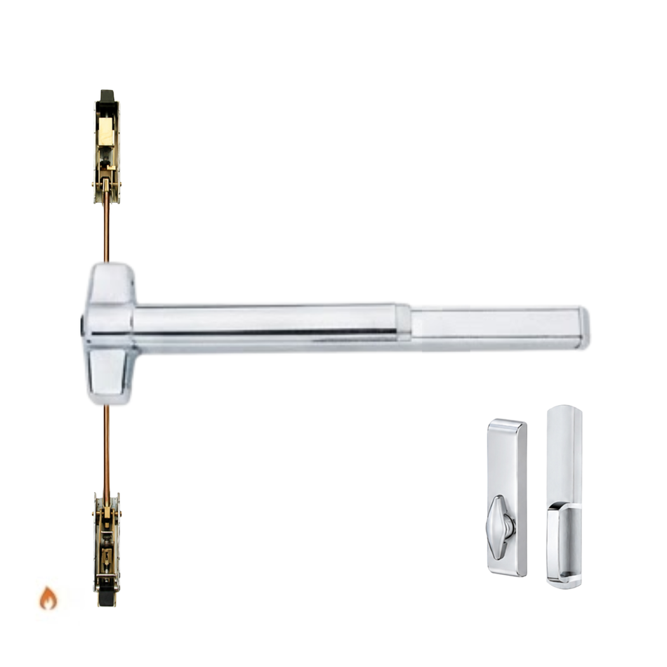 Von Duprin 9847TL-BE-F/9947TL-BE-F - Turn Lever, Blank Escutcheon Concealed Vertical Rod Device - Fire Rated
