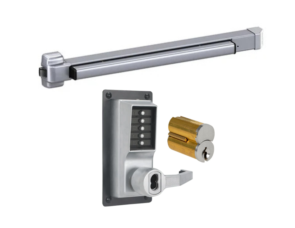 Von Duprin 22EO x Simplex LP1020 Exit Device & Mechanical Pushbutton Trim With Core  Kit
