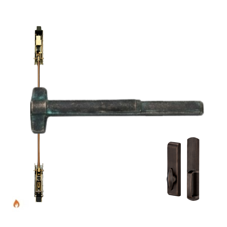 Von Duprin 9847TL-BE-F/9947TL-BE-F - Turn Lever, Blank Escutcheon Concealed Vertical Rod Device - Fire Rated