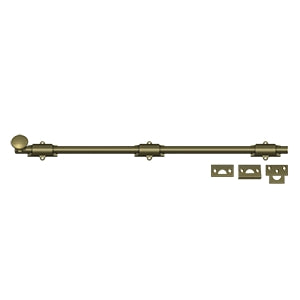 Deltana 24SB 24" Surface Bolt, Heavy-Duty, Solid Brass