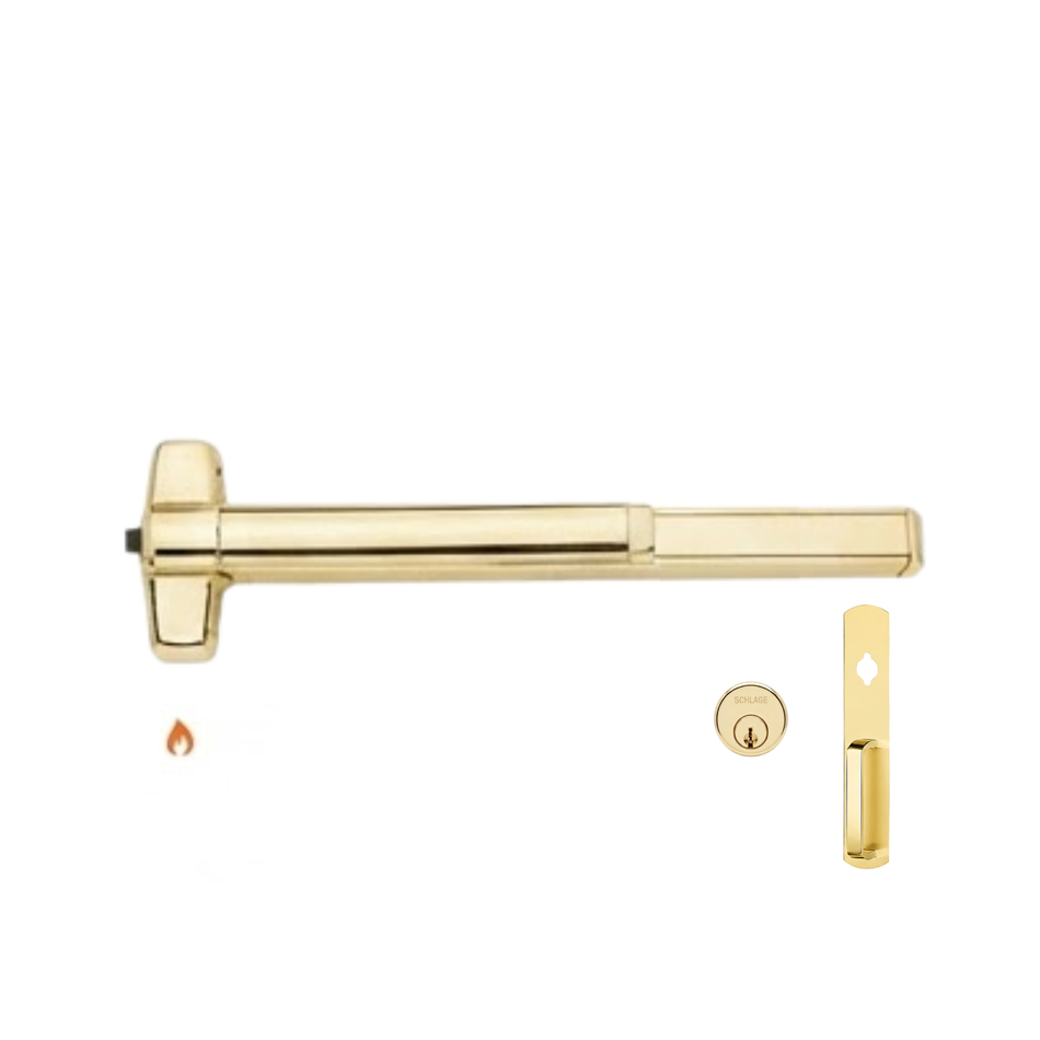Von Duprin 98NL-OP-F/99NL-OP-F - Night Latch, Optional Pull Rim Exit Device - Fire Rated