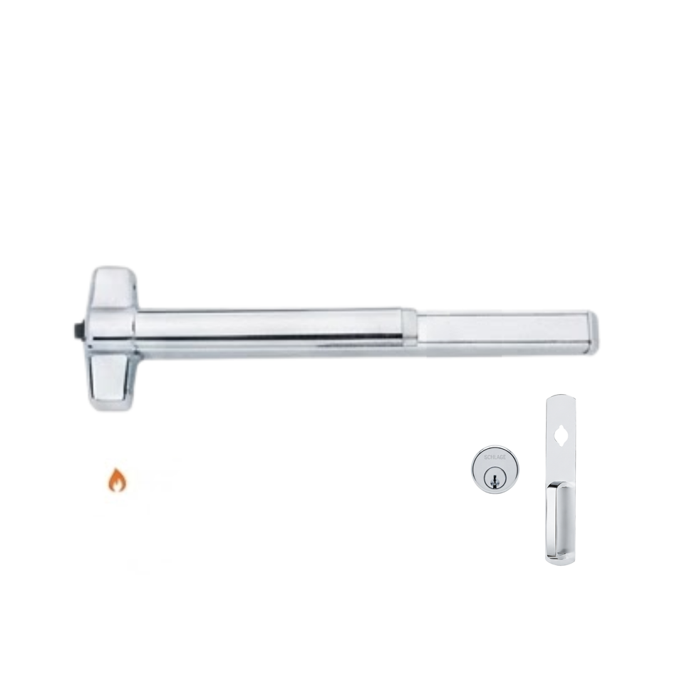 Von Duprin 98NL-OP-F/99NL-OP-F - Night Latch, Optional Pull Rim Exit Device - Fire Rated