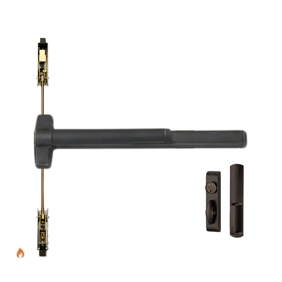 Von Duprin 9848TL-F/9948TL-F - Turn Lever, Concealed Vertical Rod Device - Fire Rated