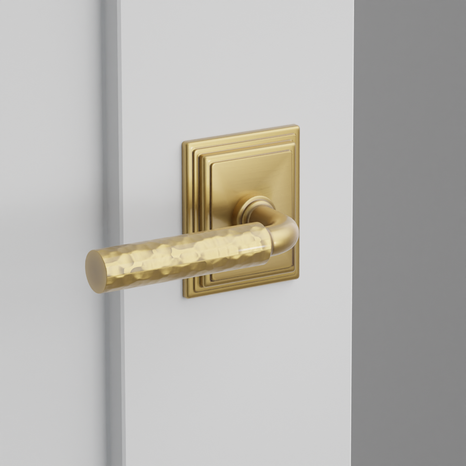 Emtek Hammered Lever with Wilshire Rosette - L-Square