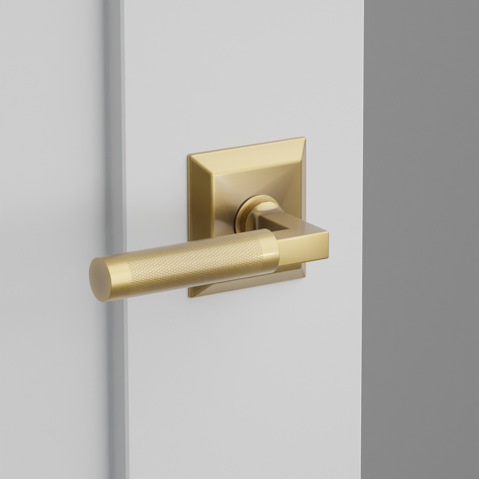 Emtek Knurled Lever with Quincy Rosette