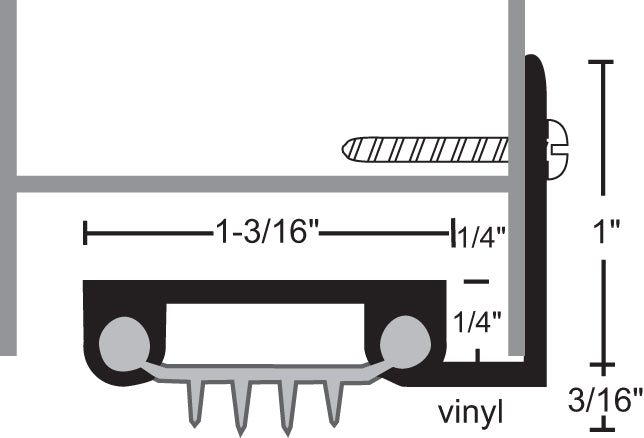 NGP 313V Finned Vinyl Door Shoe