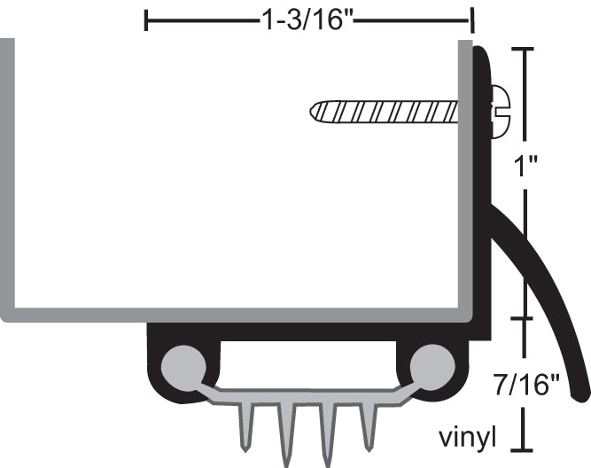NGP 318V Finned Vinyl Door Shoe