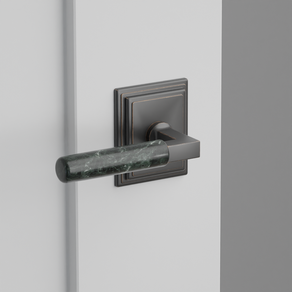 Emtek Green Marble Lever with Wilshire Rosette