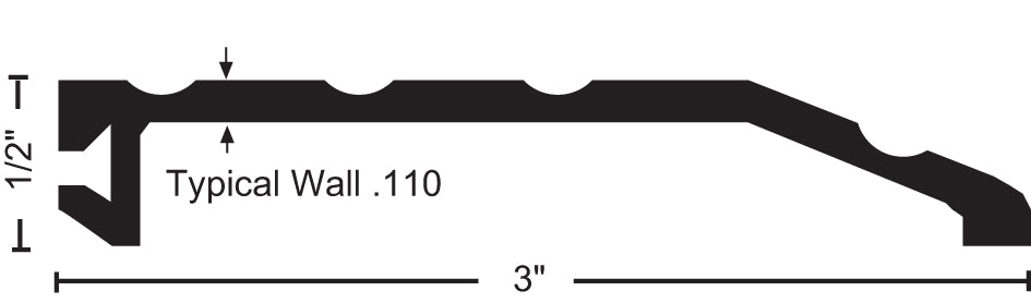 NGP 322 Half Saddle Threshold, 1/2" x 3"