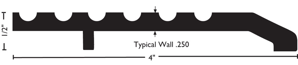 NGP 324 Half Saddle Threshold, 1/2" x 4"