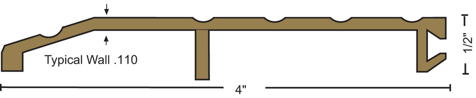NGP 327 Half Saddle Threshold, 1/2" x 4"
