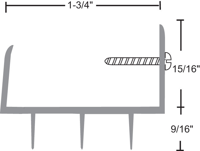 NGP 344 Hospitality Thermoplastic Door Shoe with Soft Vinyl Fins