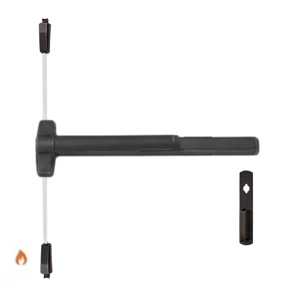 Von Duprin 9827NL-F/9927NL-F - Night Latch Surface Vertical Rod Device - Fire Rated