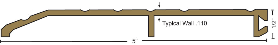 NGP 350 Half Saddle Threshold, 1/2" x 5"