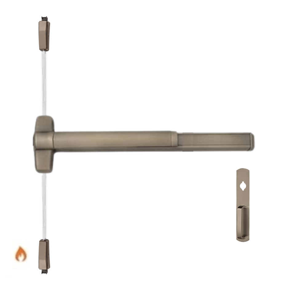 Von Duprin 9827NL-F/9927NL-F - Night Latch Surface Vertical Rod Device - Fire Rated