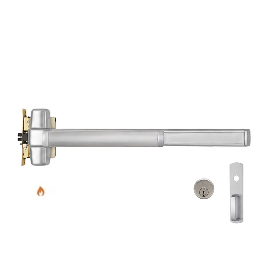 Von Duprin 9875NL-OP-F/9975NL-OP-F - Night Latch, Optional Pull Mortise Lock Device - Fire Rated