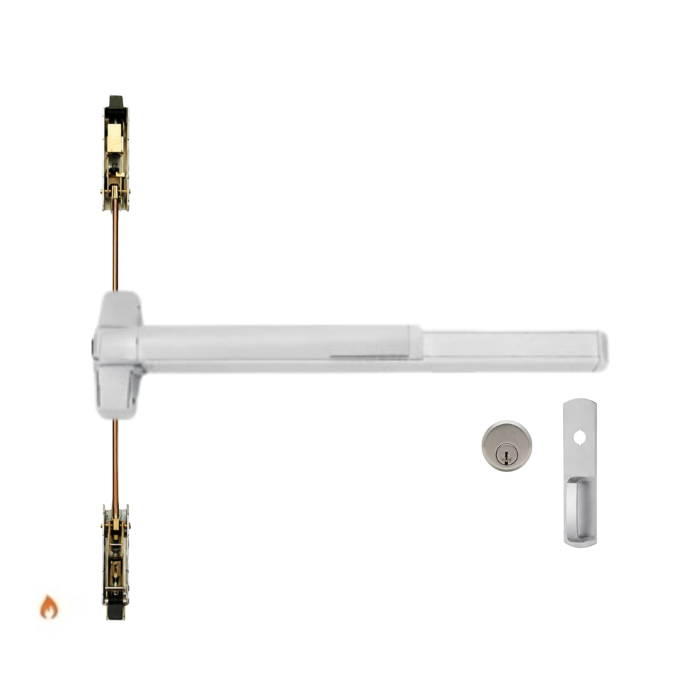 Von Duprin 9847NLOPF/9947NLOPF - Night Latch, Optional Pull Concealed Vertical Rod Device - Fire Rated