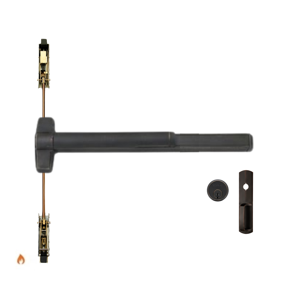 Von Duprin 9847WDC-NL-OP-F/9947WDC-NL-OP-F - Night Latch, Optional Pull Wood Door Concealed Vertical Rod Device - Fire Rated