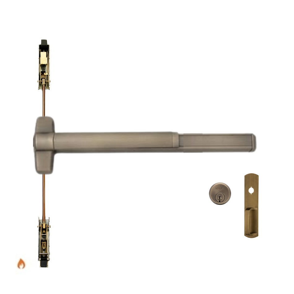 Von Duprin 9847WDC-NL-OP-F/9947WDC-NL-OP-F - Night Latch, Optional Pull Wood Door Concealed Vertical Rod Device - Fire Rated
