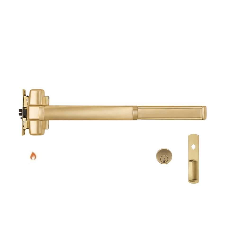 Von Duprin 9875NL-OP-F/9975NL-OP-F - Night Latch, Optional Pull Mortise Lock Device - Fire Rated