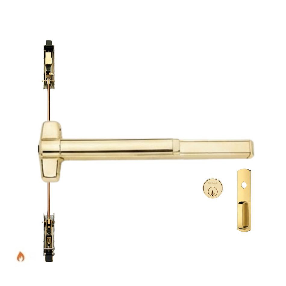 Von Duprin 9848NL-OP-F/9948NL-OP-F - Night Latch, Optional Pull Concealed Vertical Rod Device - Fire Rated