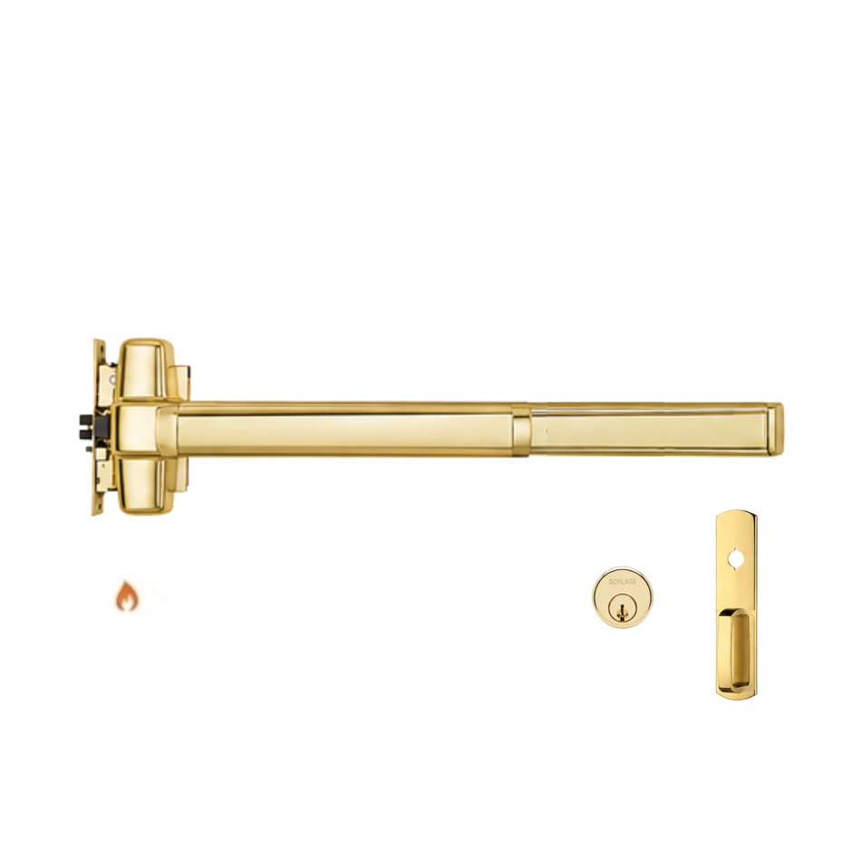 Von Duprin 9875NL-OP-F/9975NL-OP-F - Night Latch, Optional Pull Mortise Lock Device - Fire Rated
