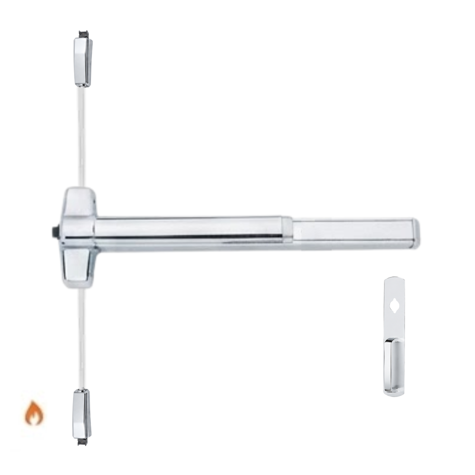 Von Duprin 9857NL-F/9957NL-F - Night Latch Surface Three Point Latch Device - Fire Rated