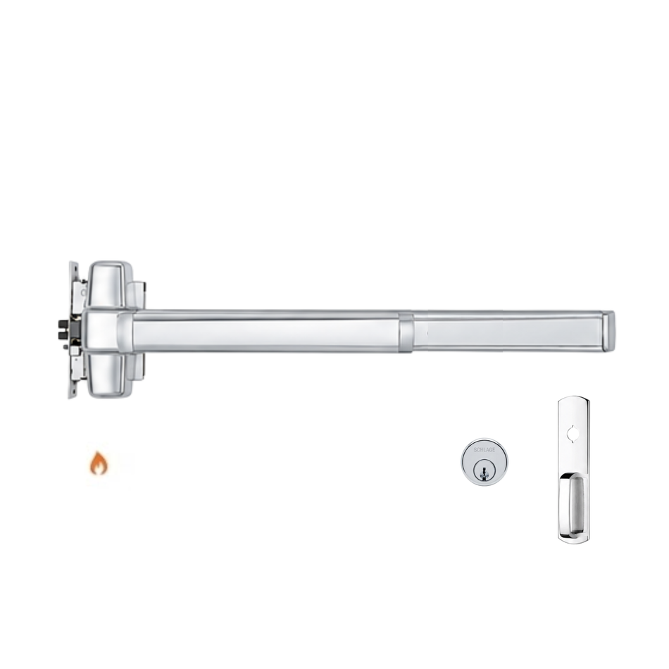 Von Duprin 9875NL-OP-F/9975NL-OP-F - Night Latch, Optional Pull Mortise Lock Device - Fire Rated