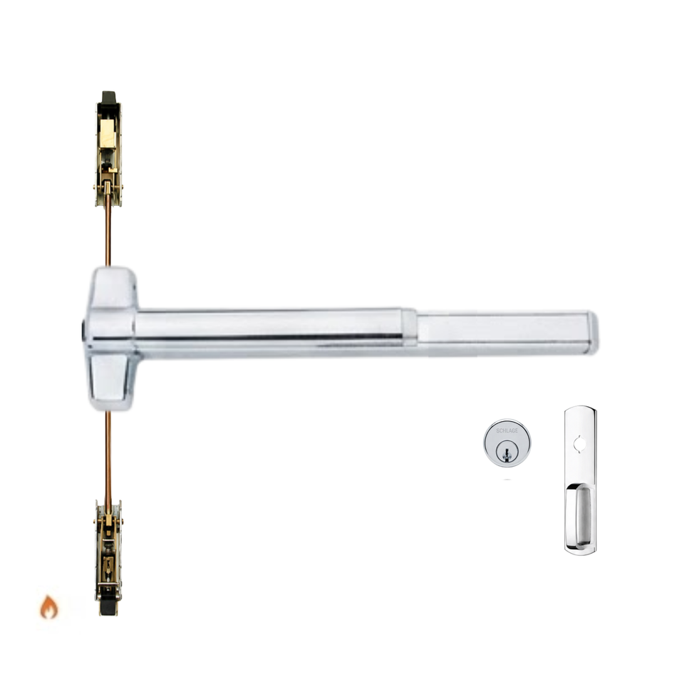 Von Duprin 9848NL-OP-F/9948NL-OP-F - Night Latch, Optional Pull Concealed Vertical Rod Device - Fire Rated