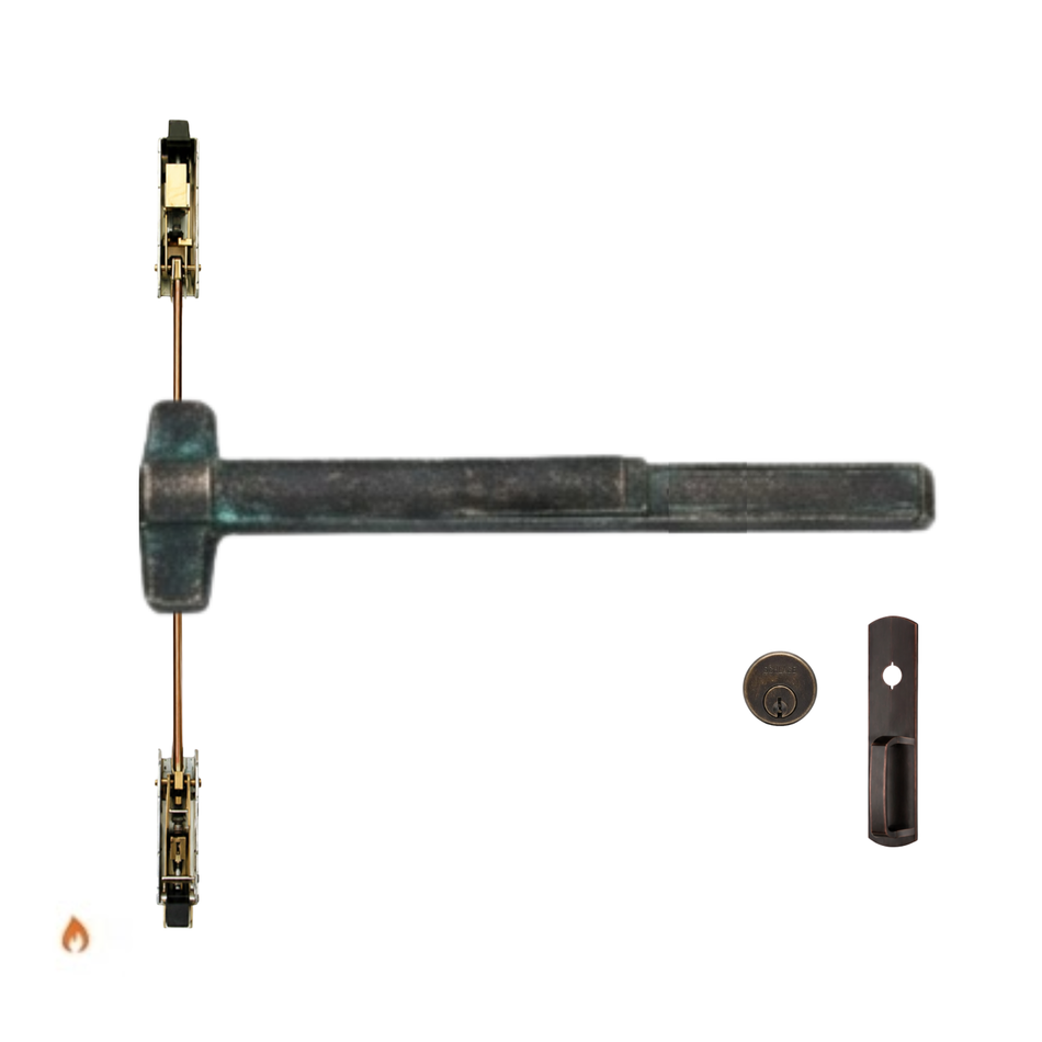 Von Duprin 9847NLOPF/9947NLOPF - Night Latch, Optional Pull Concealed Vertical Rod Device - Fire Rated