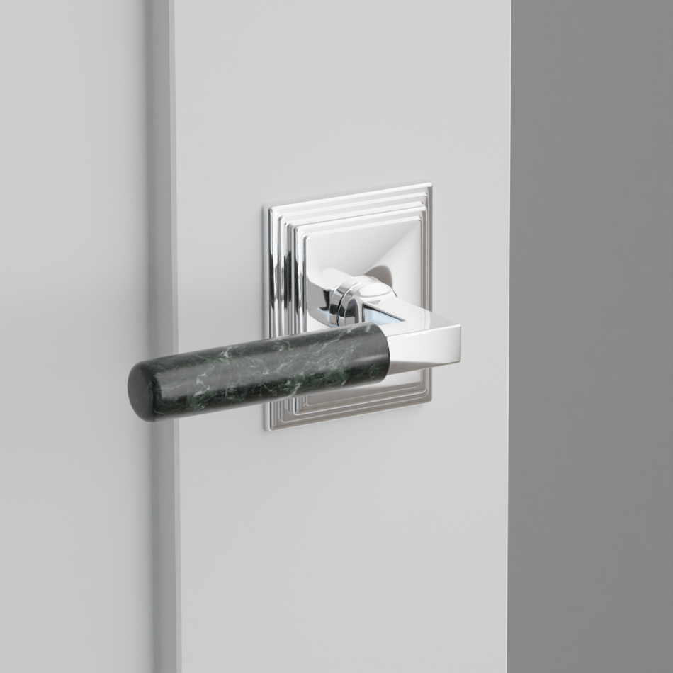 Emtek Green Marble Lever with Wilshire Rosette