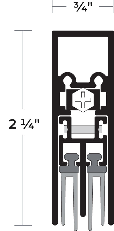 NGP 520NA Anodized Aluminum Heavy Duty Surface, Automatic Door Bottom with Neoprene Seal
