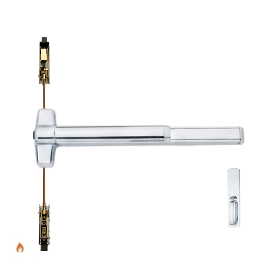 Von Duprin 9847TPBEF/9947TPBEF - Thumbpiece, Blank Escutcheon Concealed Vertical Rod Device - Fire Rated