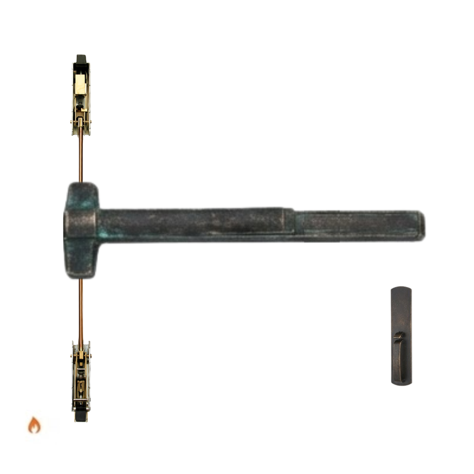 Von Duprin 9847WDC-TP-BE-F/9947WDC-TP-BE-F - Thumbpiece, Blank Escutcheon Wood Door Concealed Vertical Rod Device - Fire Rated