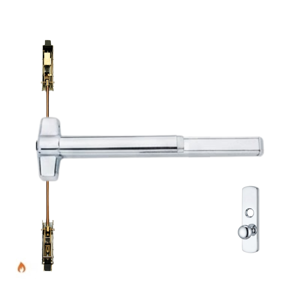 Von Duprin 9847WDC-K-F/9947WDC-K-F - Knob Wood Door Concealed Vertical Rod Device - Fire Rated